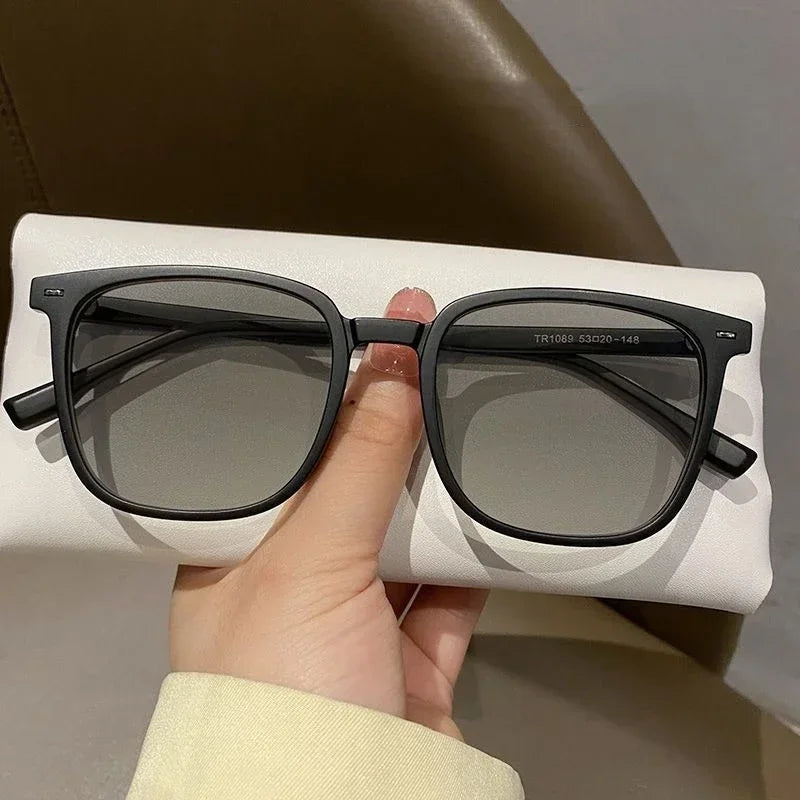Ultra Light Square Photochromic Sunglasses | Replaceable Lens Eyewear for Men and Women