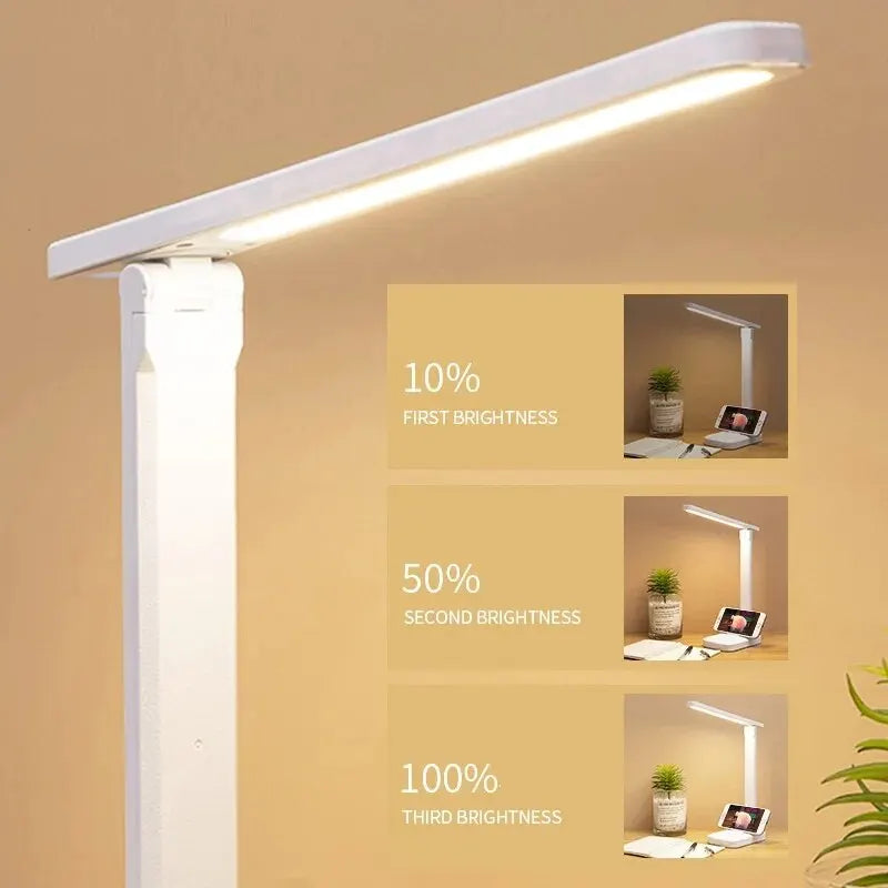 LED Foldable Desk Lamp | 3 Stepless Dimming Touch Control Eye-Care Reading Light