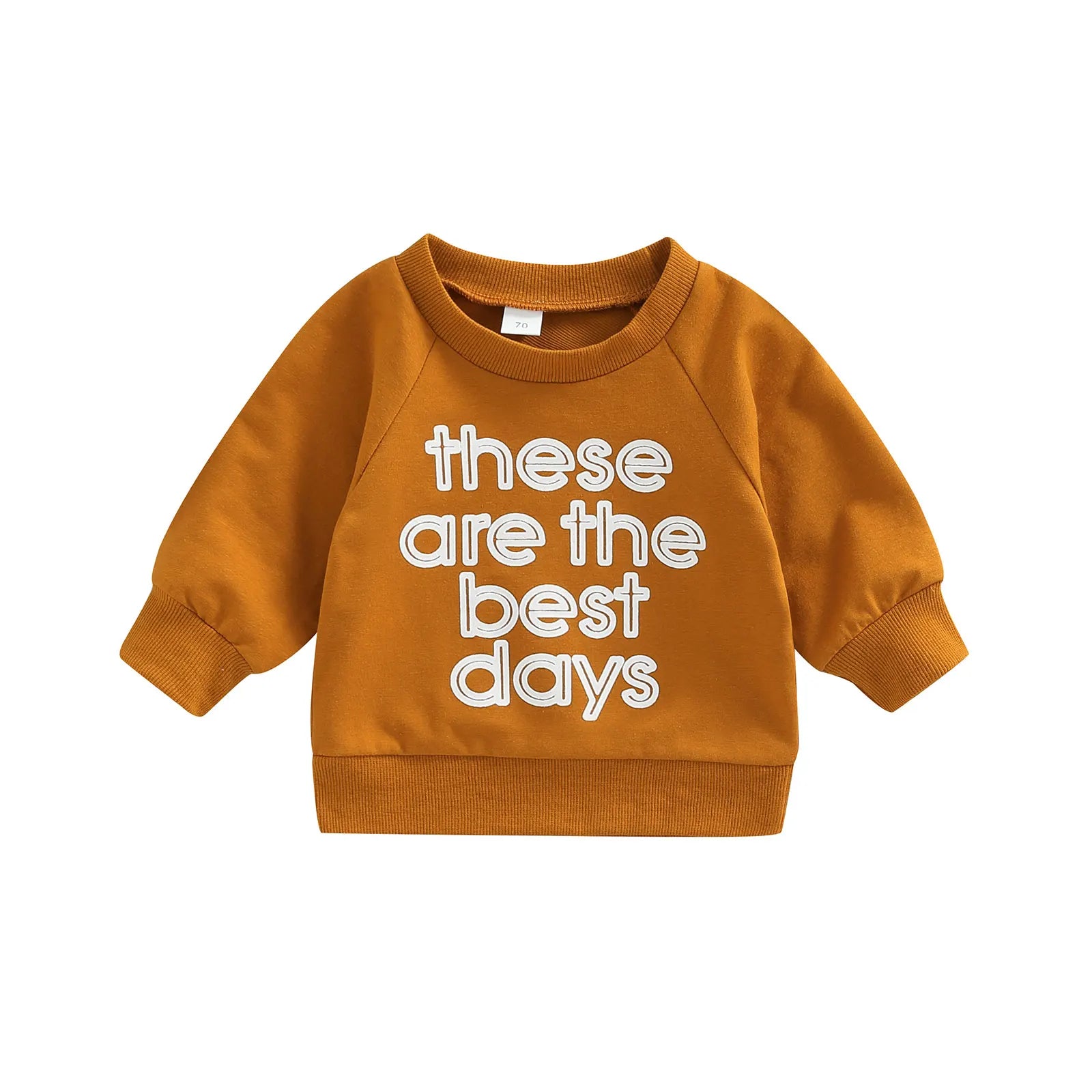 Baby Long Sleeve Letter Print Sweatshirt | Soft Cotton Blend Pullover for Girls