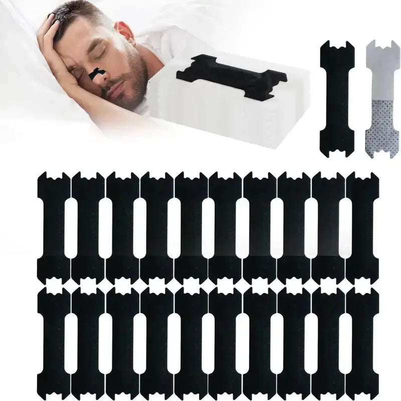 Breathable Sports Nose Strips | 20 Pack Anti-Snoring Nasal Patches for Night