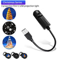 USB Projection Lamp with Switchable Patterns | LED Night Light for Christmas, Halloween, and Planet Themes