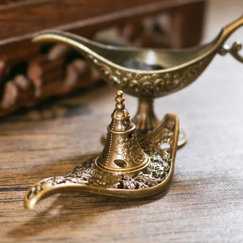 Antique Style Incense Burner | Metal Aroma Lamp for Home Decor