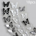 18pcs Black and White Butterfly Wall Stickers | Elegant PVC Decals for Home Decor