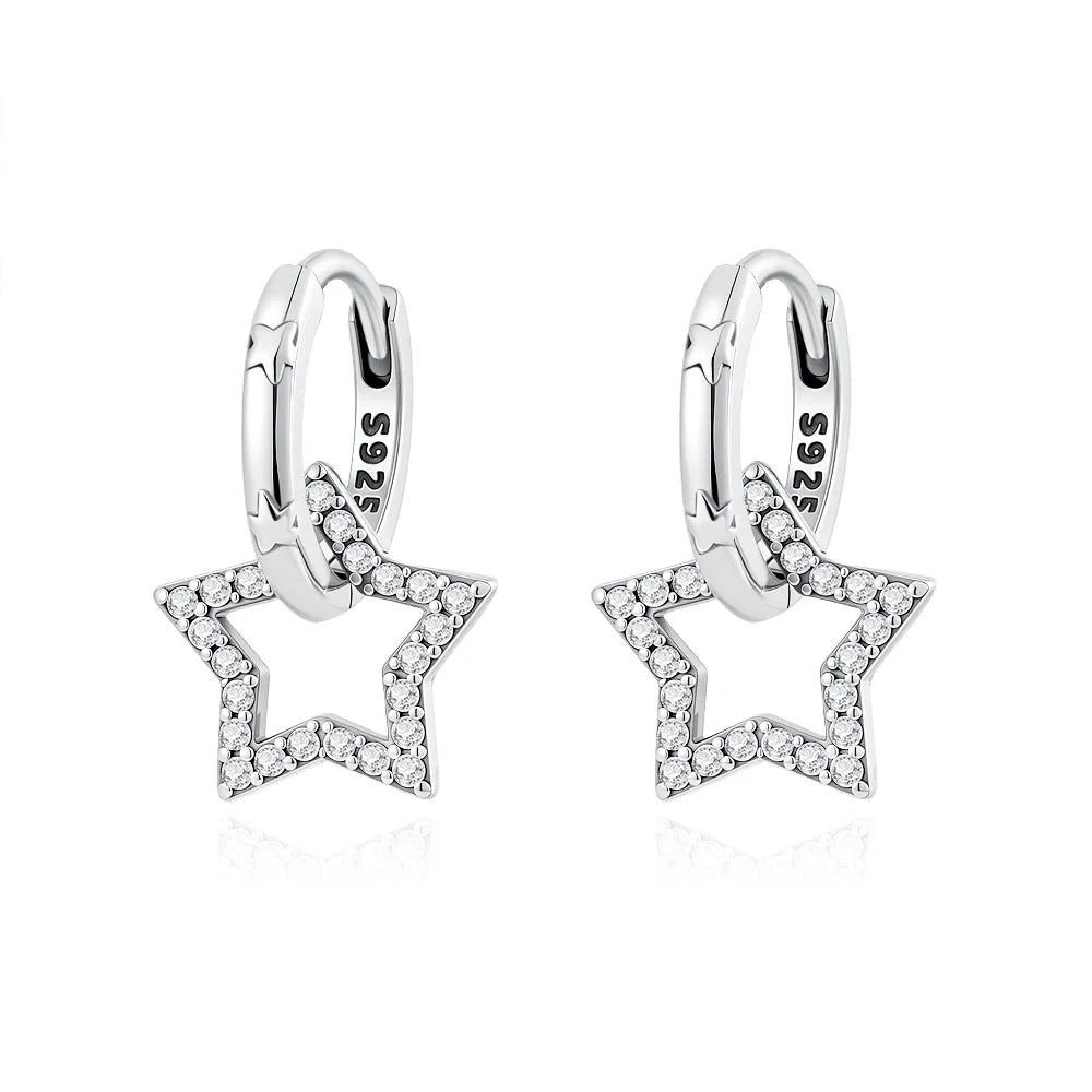 925 Silver Heart Butterfly Zircon Stud Earrings | Elegant Charm Jewelry Gift