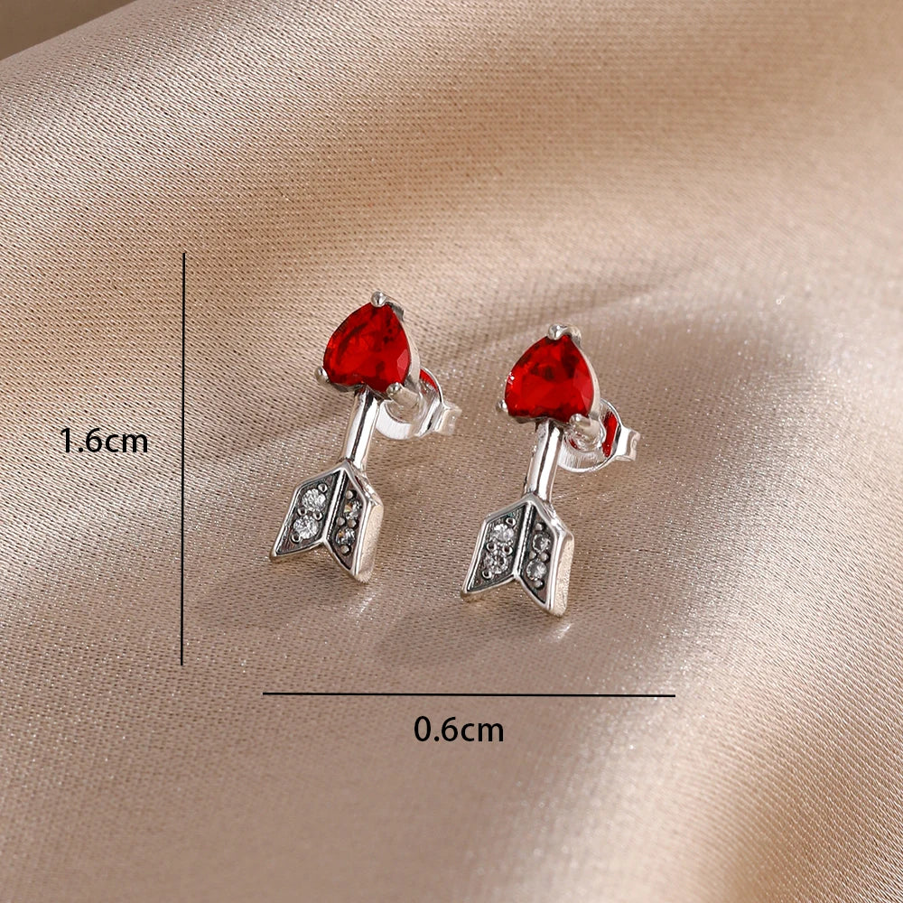 Blue Zircon Stud Earrings for Women | European Style Silver Jewelry