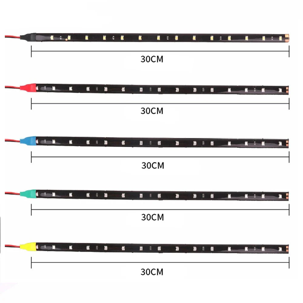 2X 30cm LED Strip Light DRL 3528 1210 15SMD | Car Ambient Atmosphere Light