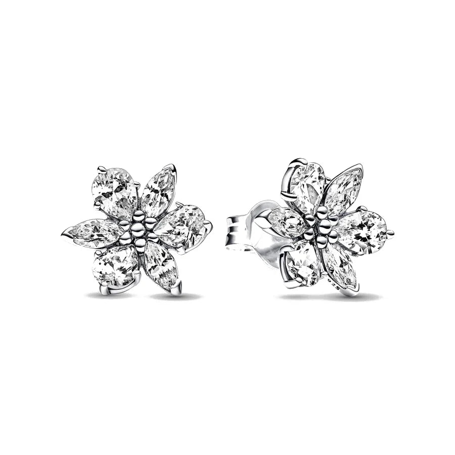 Double Hoop Swallow Sunflower Stud Earrings | 925 Sterling Silver Fine Jewelry Gift for Women