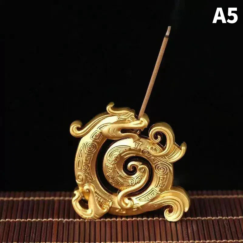 Dragon Turtle Incense Holder | Brass Alloy Incense Burner with Snail Sculpture