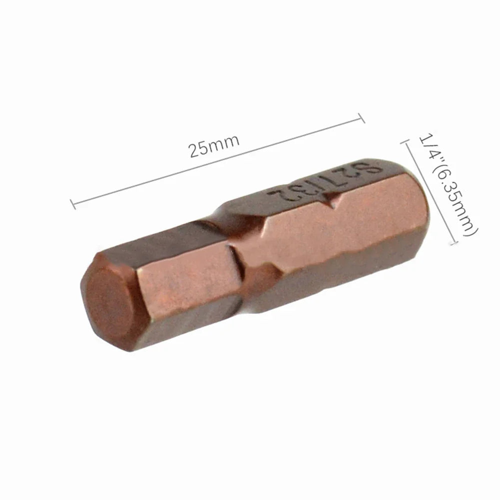 12/24pcs Hex Screwdriver Bit Set | Alloy Steel Magnetic 25mm 1/4in Hex Shank Driver Bit Set