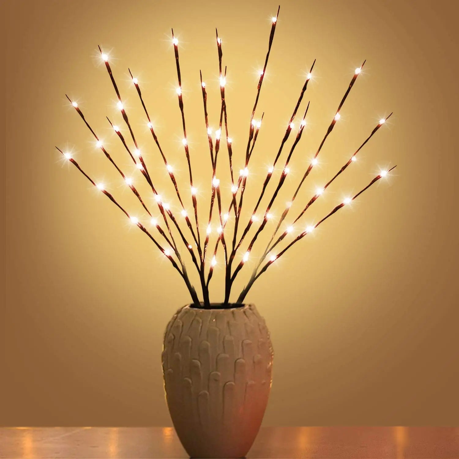 20 LED Christmas Willow Branch Lights | Battery Operated Vase Filler Fairy Lights for Holiday Decor