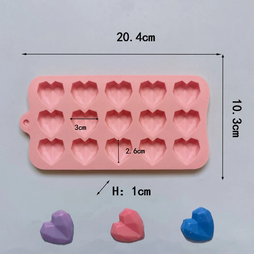 55 Piece Small Heart Shaped Silicone Cake Mold | Heart Chocolate Pastry Molds for DIY Baking