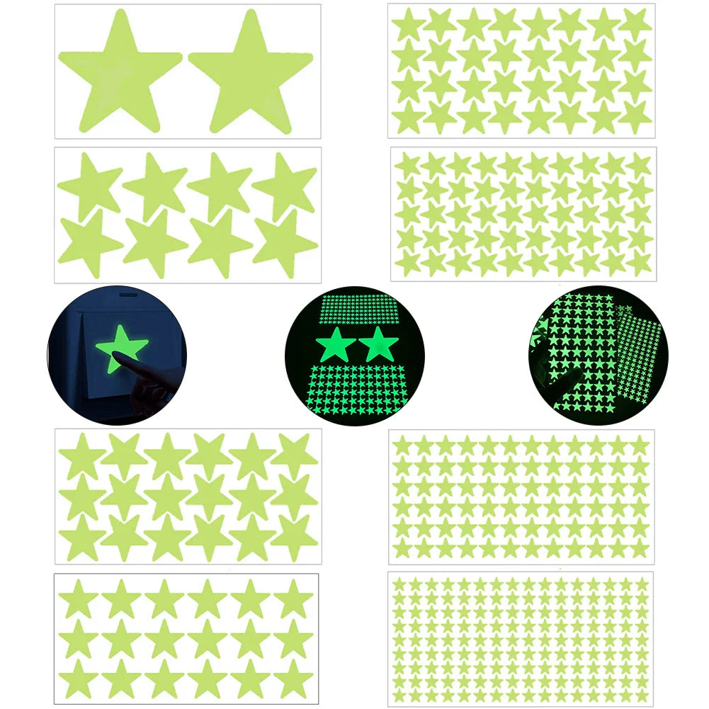 Glow In The Dark 3D Star Wall Stickers | Creative Luminous Room Decor