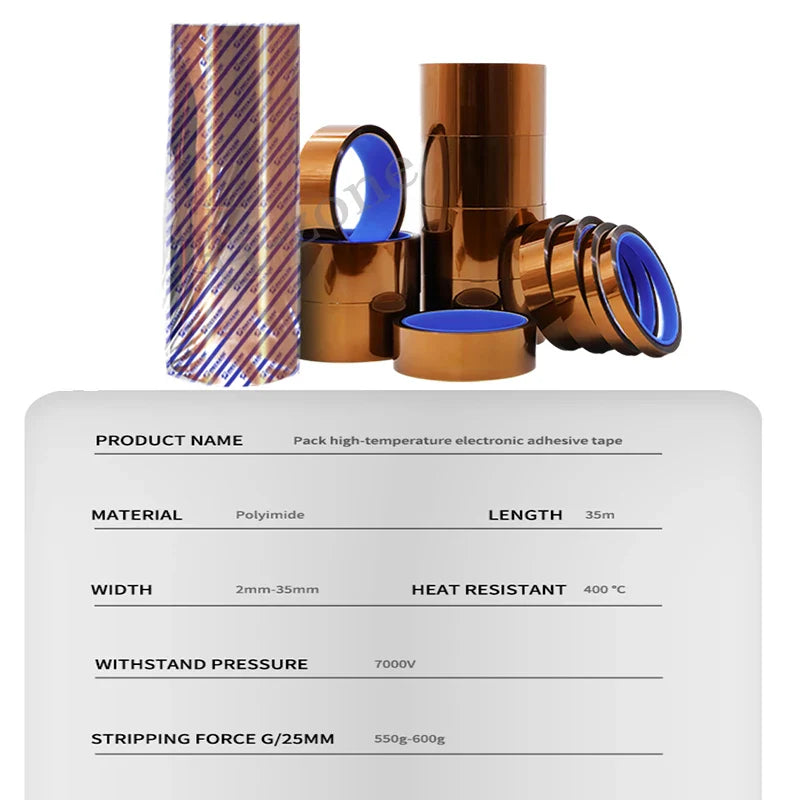 High Temperature Polyimide Tape | 400°C Heat Resistant Insulation Tape for PCB Circuit Board Battery Repair