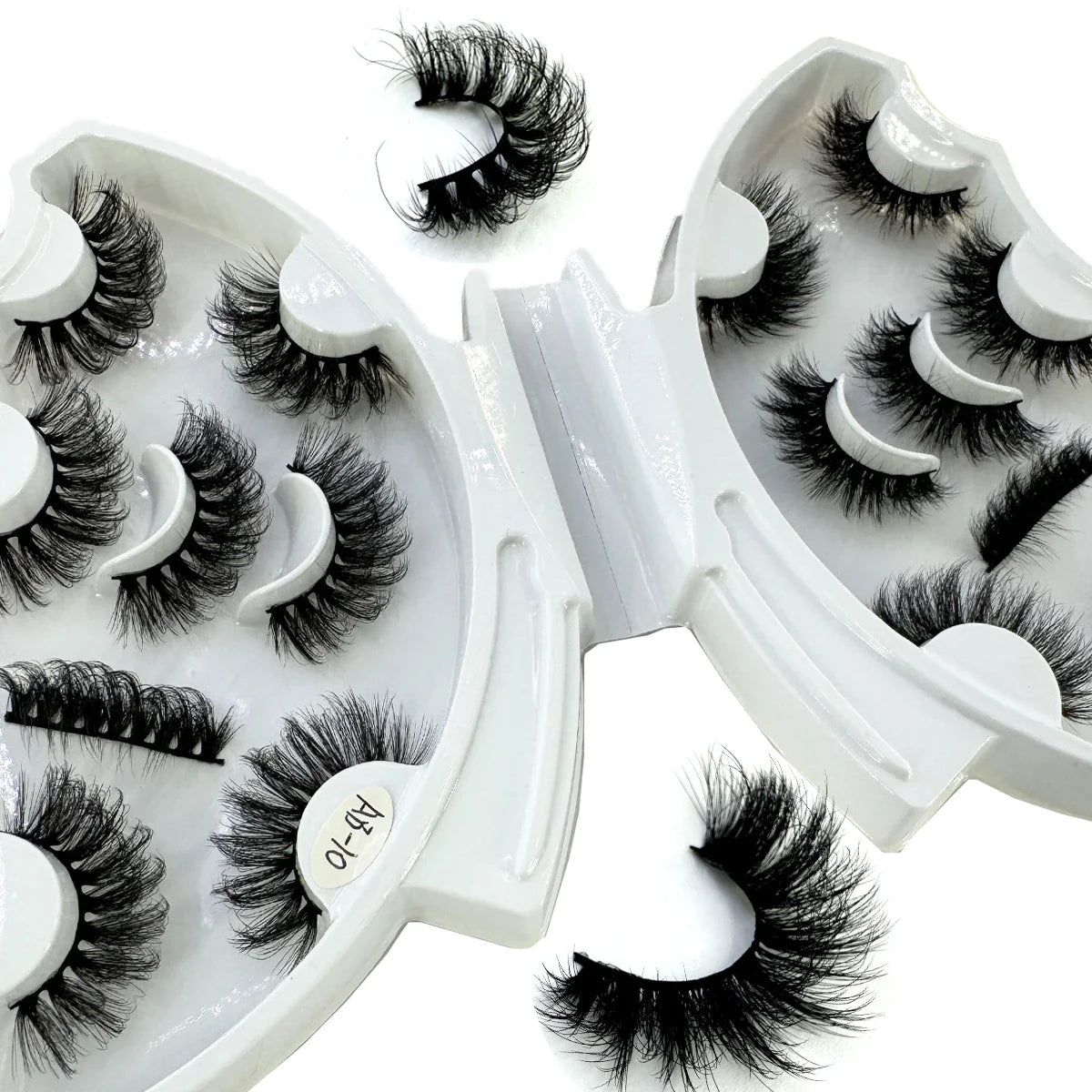5-8 Pairs Natural Russian Striped Mink Lashes | 3D Volume Wavy False Eyelash Extensions