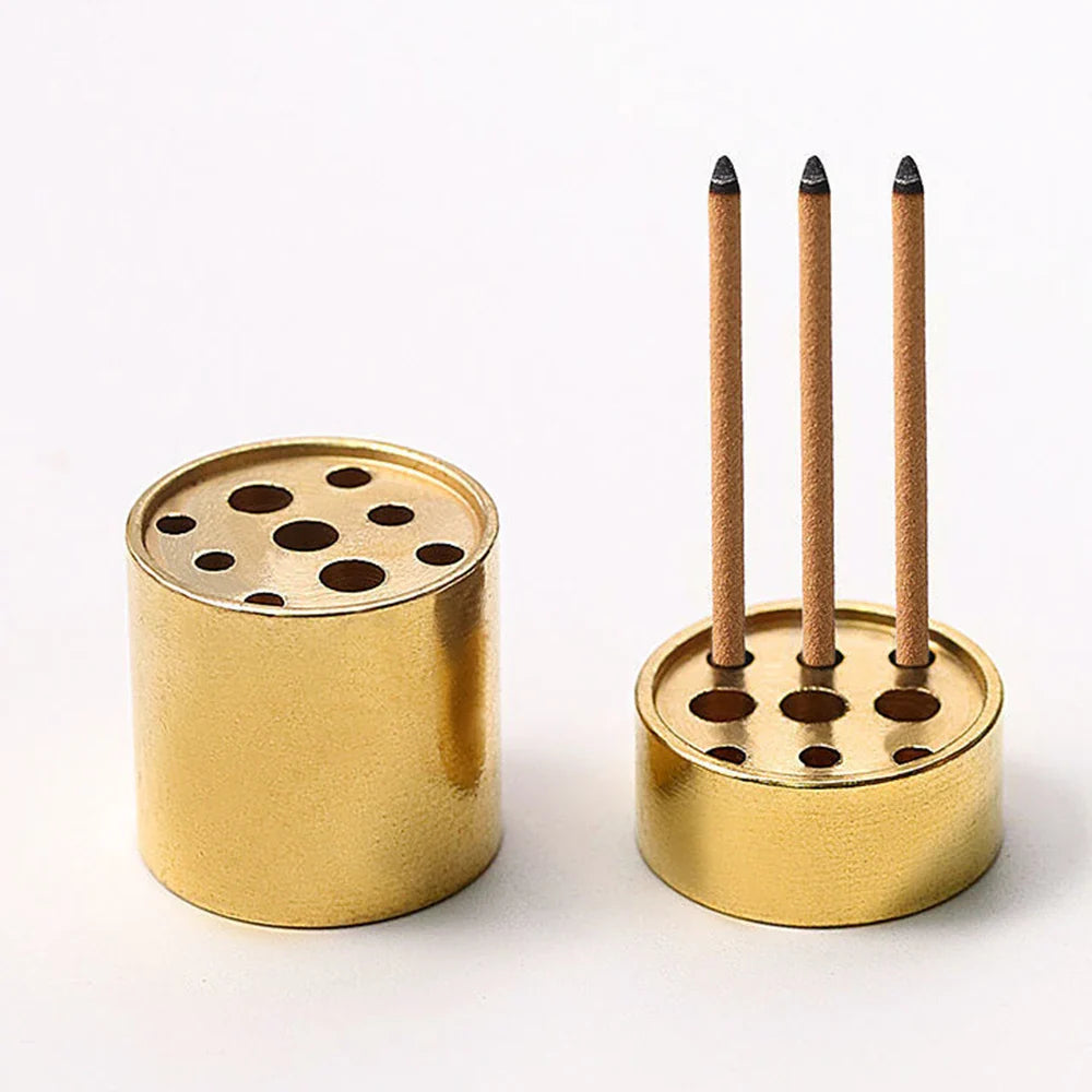 Pure Brass 9-Hole Incense Holder | Universal Incense Stick Burner for Sandalwood, Spiritual Prayer, and Meditation