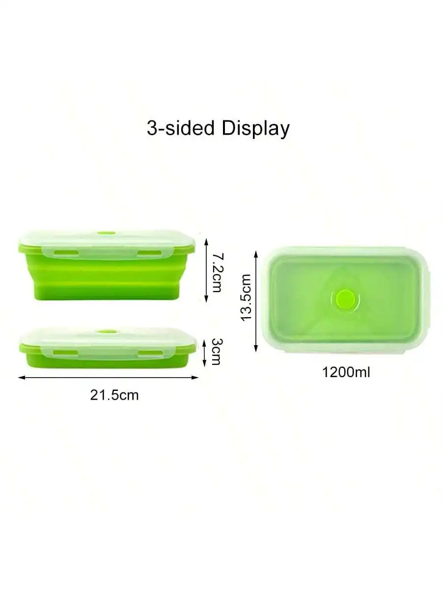 Foldable Silicone Lunch Box | Portable Thermal Food Container for Outdoor Picnic