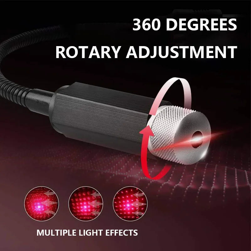 LED Car Roof Star Night Light Projector | USB Galaxy Atmosphere Lamp for Auto