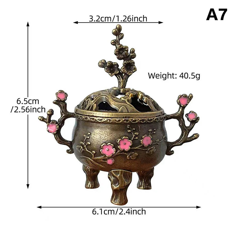 Alloy Lucky Incense Burner Bowl Incense Holder With Handle | Ancient Style Yoga Meditation Home Office Decor
