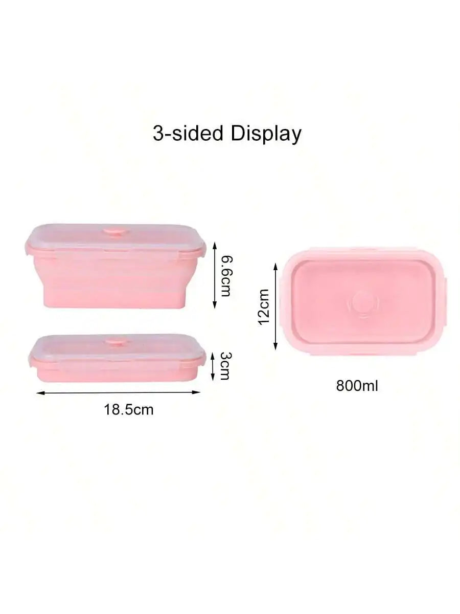 Foldable Silicone Lunch Box | Portable Thermal Food Container for Outdoor Picnic