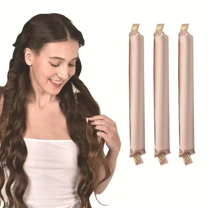 Heatless Hair Curler Set | Satin Flexi Rods for Overnight Curls