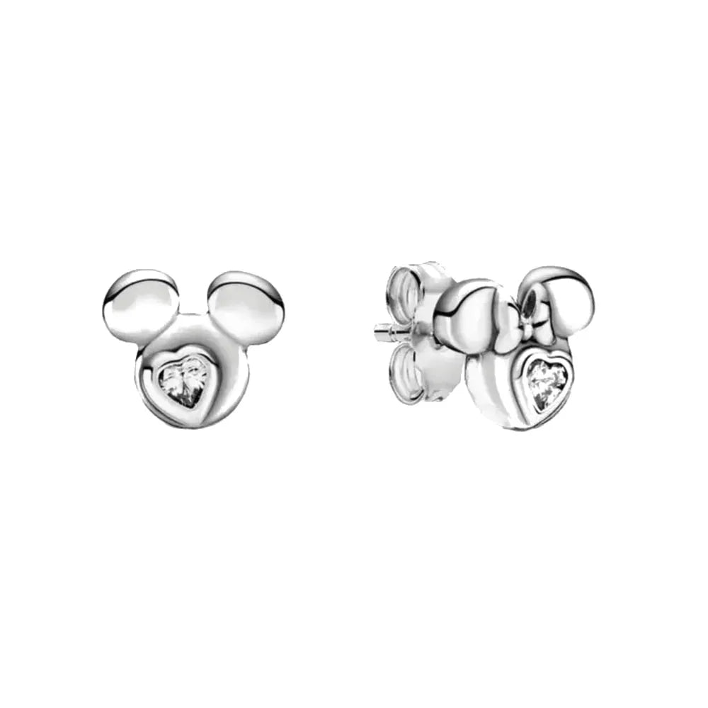 925 Silver Cartoon Duck and Teddy Bear Earrings | Cute Animal Stud Earrings for Women