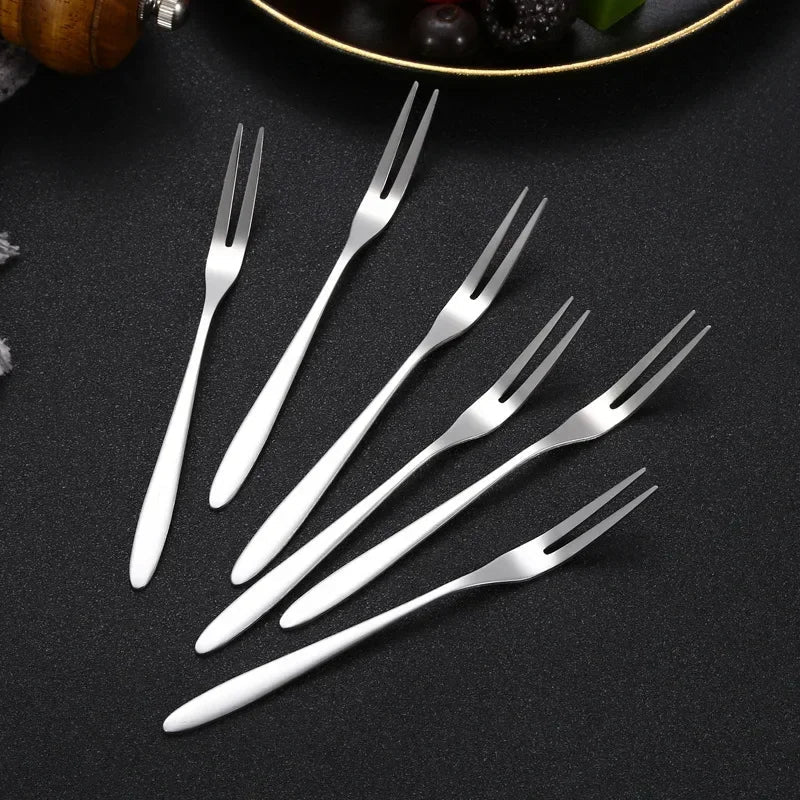 20 Piece Stainless Steel Snail Fork Set | Two Tine Fruit Dessert Fork for Parties