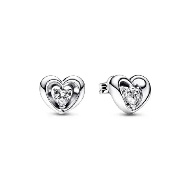 925 Silver Double Hoop Five-pointed Star Stud Earrings | Fine Jewelry Gift for Women