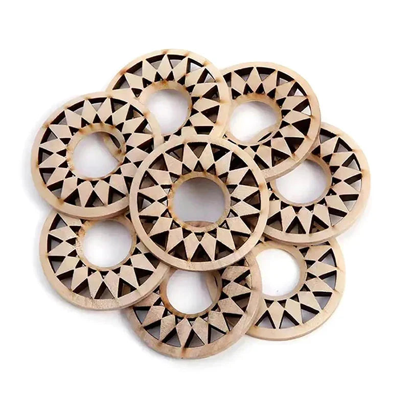 Wooden Crystal Ball Holder Stand | Hollow Sunflower Design Display