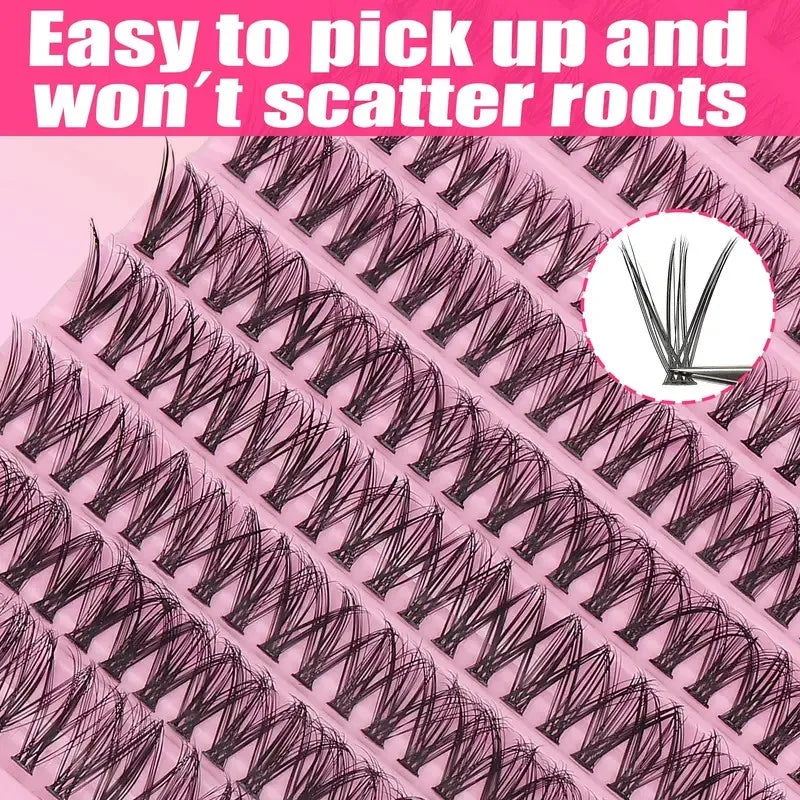 Cluster Eyelashes 200 Pcs DIY Natural Look Wispy Lashes | 9-16mm 40D Curly