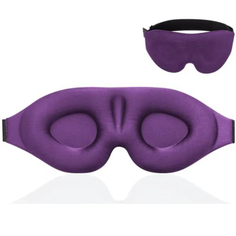 3D Contoured Sleep Mask | Memory Foam Blackout Eye Shade for Deep Rest
