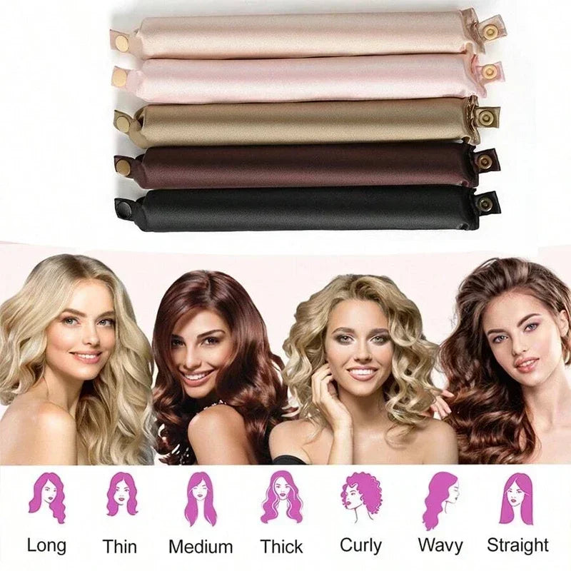 Heatless Hair Curler Set | Satin Flexi Rods for Overnight Curls