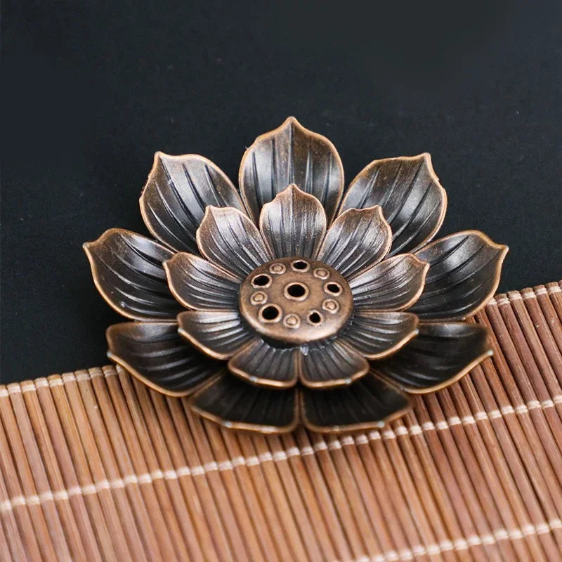 Porous Lotus Incense Holder Tray | Zen Metal Sandalwood Incense Burner Plate