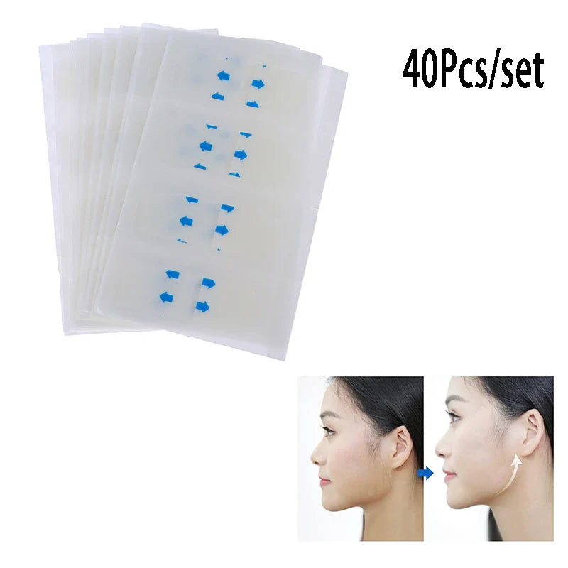 40 Pcs Waterproof V Face Lifting Tape | Invisible Breathable Face Sticker for Instant Tightening