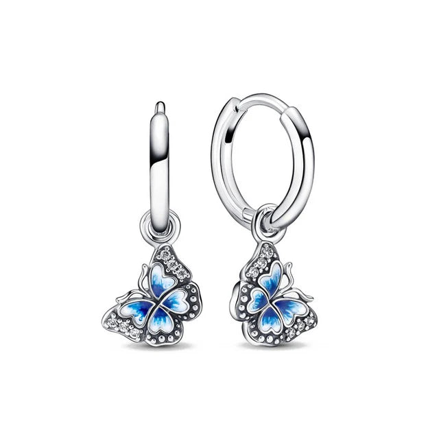 925 Silver Strawberry Butterfly Stud Earrings | Fine Jewelry Gift for Women