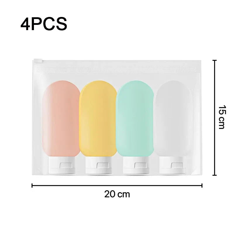 60ml Silicone Travel Bottles Set | Refillable TSA Approved Airplane Toiletries Kit