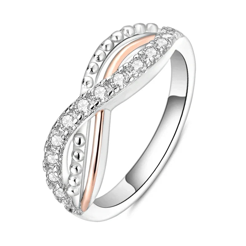 925 Sterling Silver Rose Gold Plated Infinity Heart Ring | Eternal Love Jewelry Gift for Mom