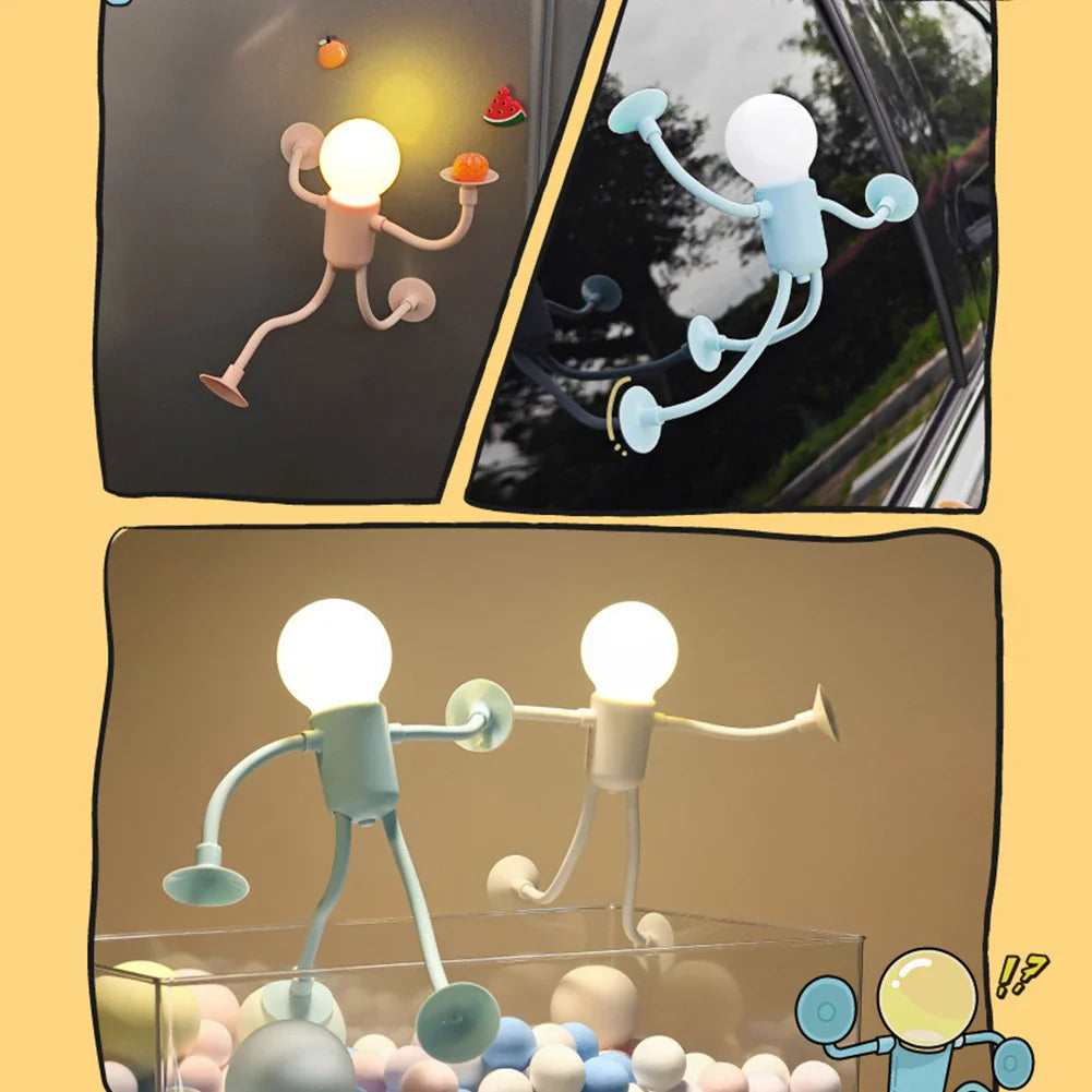 Cartoon Sportsman Night Light | Bendable Suction Cup Desk Lamp