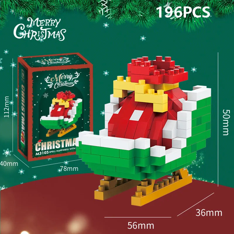 DIY Santa Reindeer Building Blocks | Christmas Domino Game Set