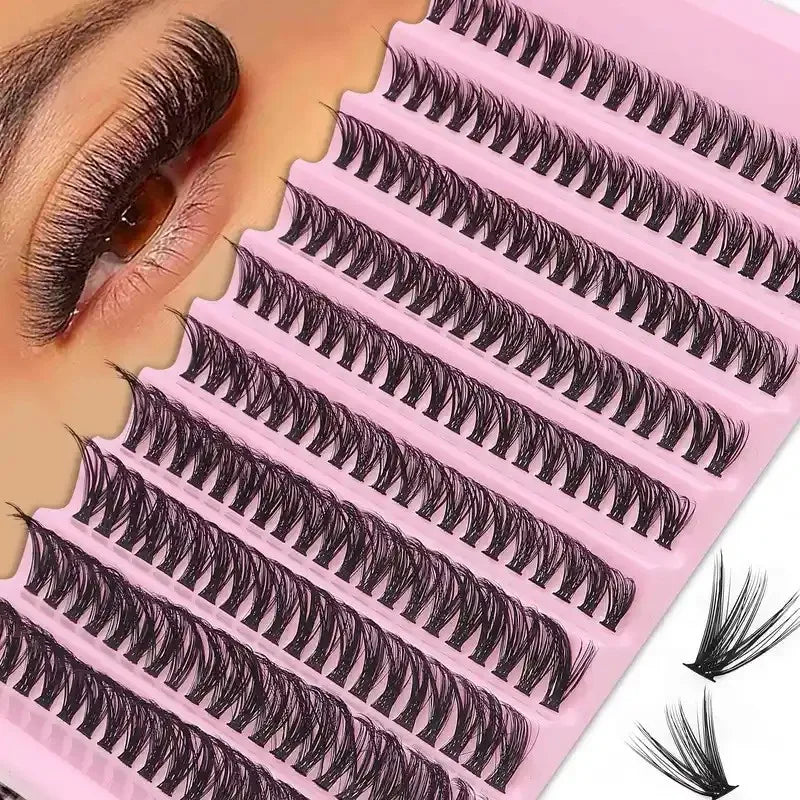 Cluster Eyelashes 200 Pcs DIY Natural Look Wispy Lashes | 9-16mm 40D Curly