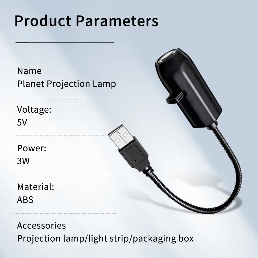 5V USB Plug-in Planet Projection Light | Halloween Christmas Ceiling Decor Lamp