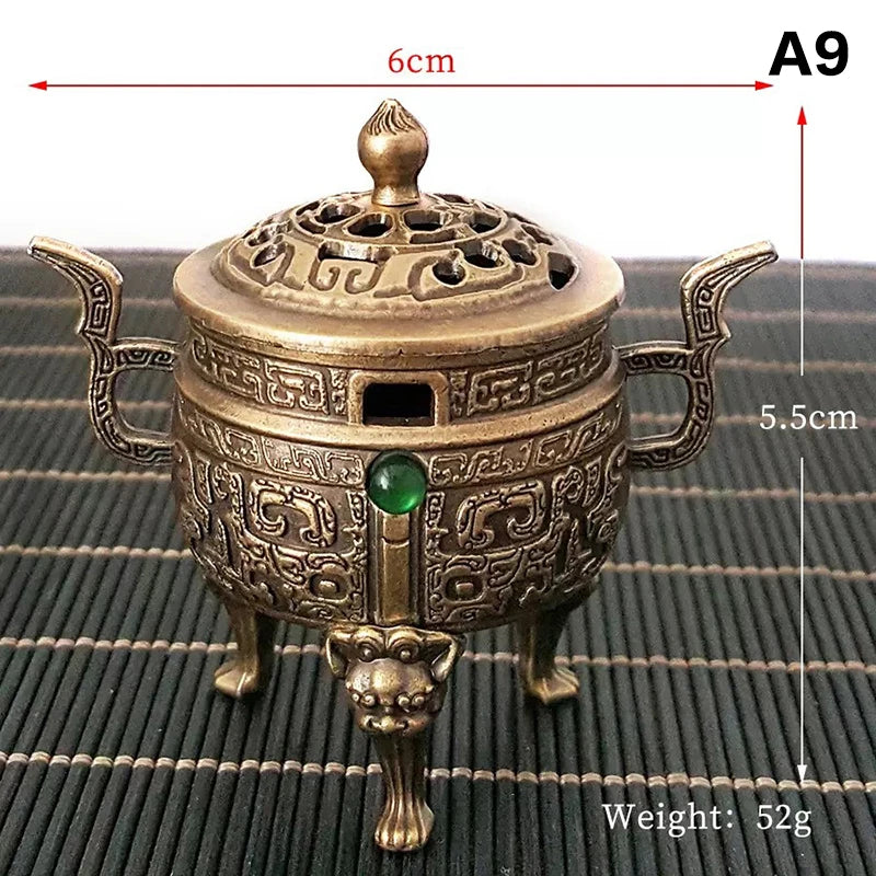 Alloy Lucky Incense Burner Bowl Incense Holder With Handle | Ancient Style Yoga Meditation Home Office Decor