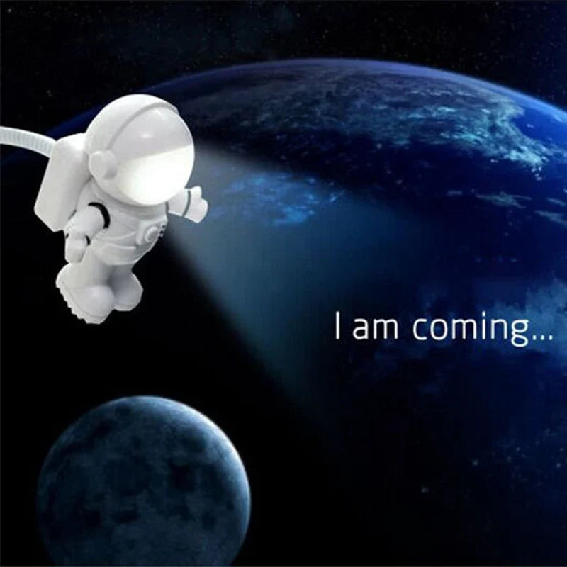 Astronaut LED Desk Lamp | Flexible USB Night Light for Reading and Work