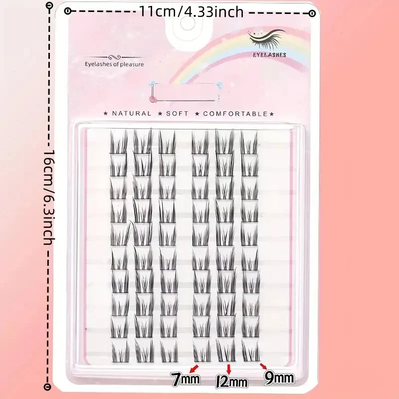 10 Rows 60 Clusters DIY Eyelash Extension Kit | Cartoon Mink Style Individual Lashes