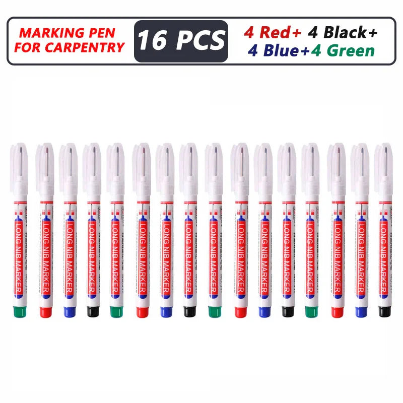 Deep Hole Long Nib Markers for Metal Wood Tile | 8-Pack Waterproof Marking Pens