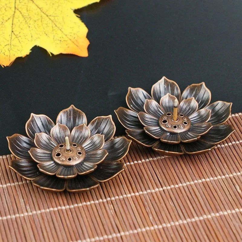 Porous Lotus Incense Holder Tray | Zen Metal Sandalwood Incense Burner Plate