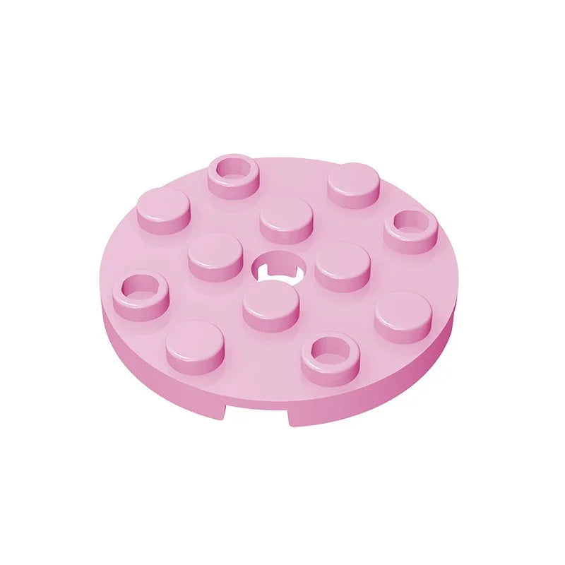 Gobricks GDS-841 Round Plate 4x4 with Hole | Compatible Building Block for DIY Creations