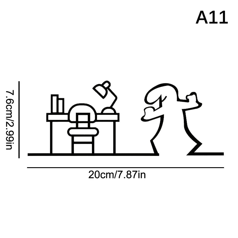 La Linea Minimalist Line Art Stickers | Modern Home Decor Door Decal
