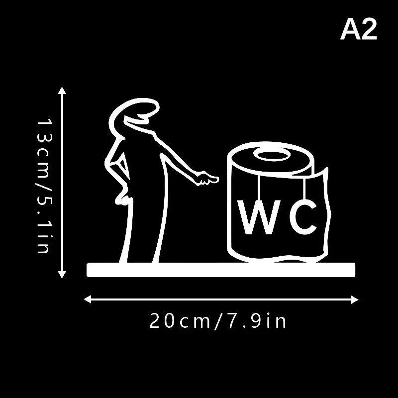 La Linea Minimalist Line Art Sticker Set | Cartoon Character Door Sign for Home Decor
