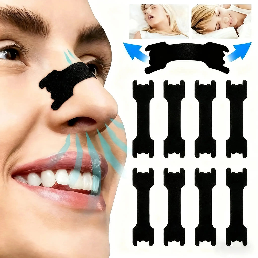 Breathable Sports Nose Strips | 20 Pack Anti-Snoring Nasal Patches for Night