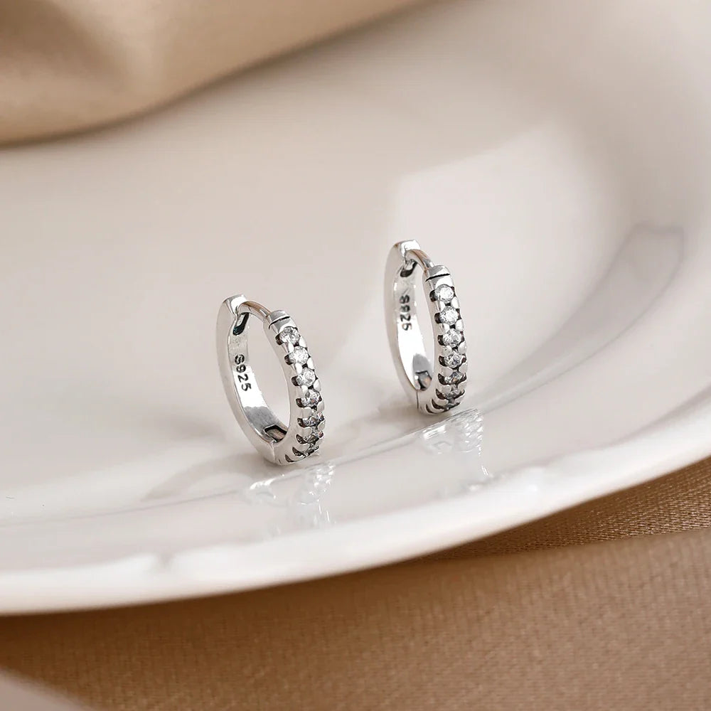 925 Silver Butterfly Heart Stud Earrings | Shining Zircon Jewelry Gift